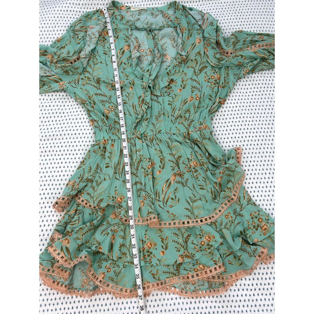 Spell & The Gypsy Maisie Playdress in Vintage Turquoise Size XL Ruffle and Lace - Picture 8 of 8
